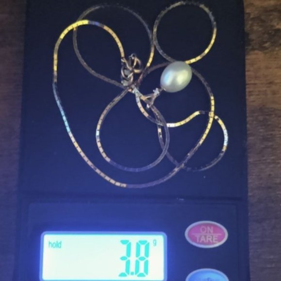 14k Gold Pearl And Diamond Pendant With Necklace - Picture 6 of 7